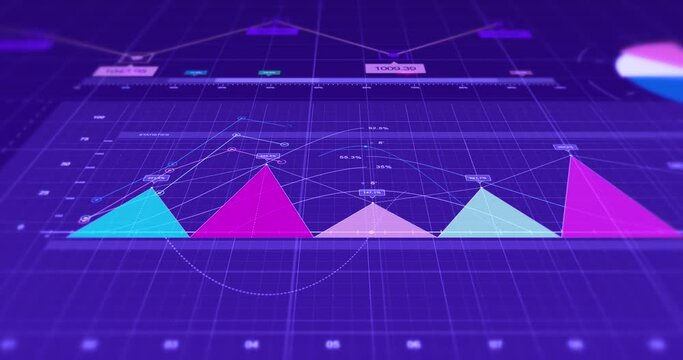 4K Business Growth And Success Infographics Animation. 3D Graphs And Charts.