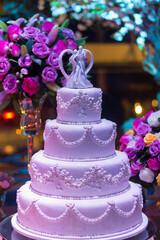 wedding cake with flowers