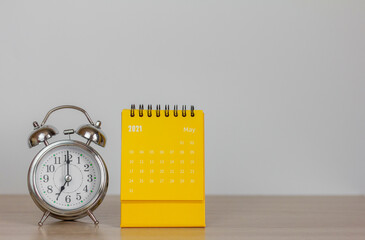 Desktop calendar for May 2021. Calendar for planning, assigning, organizing, and managing each date.