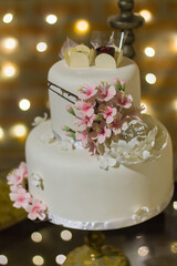 wedding cake with candles