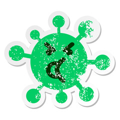 annoyed talking virus distressed sticker