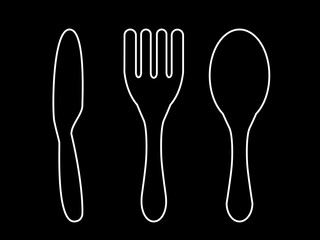 Spoon, fork and knife. Vector illustration