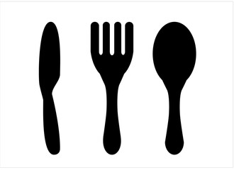 Spoon, fork and knife. Vector illustration