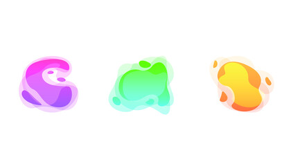 Abstract Set Liquid Color Collection Geometric Shapes Fluid Gradient Dynamic Elements Banner Logo Vector Desgin Style Trendy