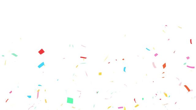 Multi-color Confetti Particles on a White Background with Luma Matte Channel