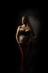 Maternity photo of mother-to-be of a newborn baby