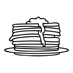 cartoon stack of pancakes with butter