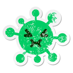 simple annoyed virus distressed sticker