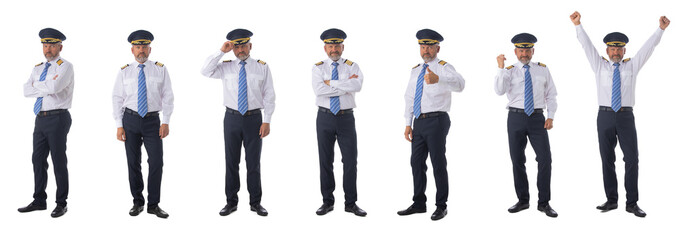 Full length portraits of airline pilot
