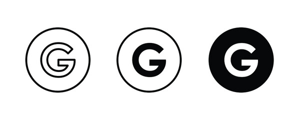 G letter logo, Letter icons button, vector, sign, symbol, illustration, editable stroke, flat design style isolated on white.