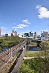bridge over the river and rail in London, UK