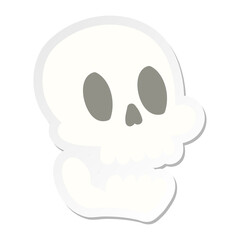 spooky halloween skull sticker