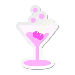 cocktail in a glass sticker