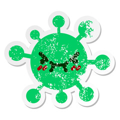 mean virus distressed sticker