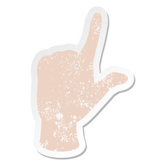 Obraz premium pointing hand grunge sticker