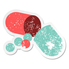 antibiotic capsule grunge sticker