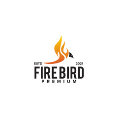 Fire bird logo design template