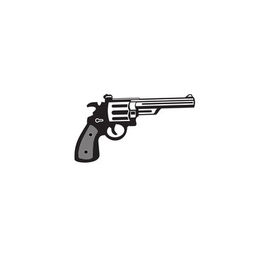 Single gun logo design template