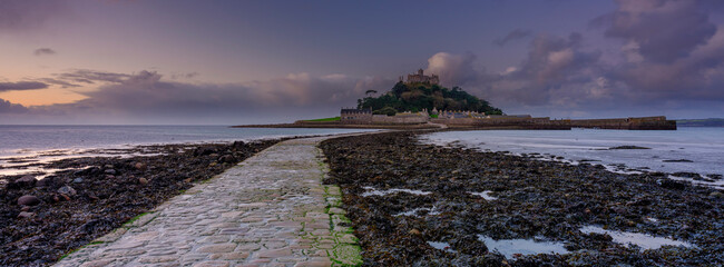 Autumn sunrise over St Michael's Mount, Cornwall, UK