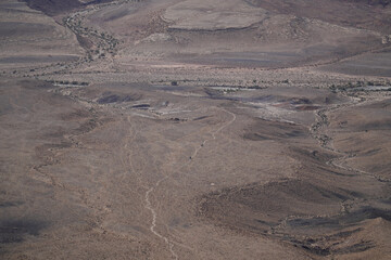 Aerial view of the territory of Ramon Crater in the Negev desert