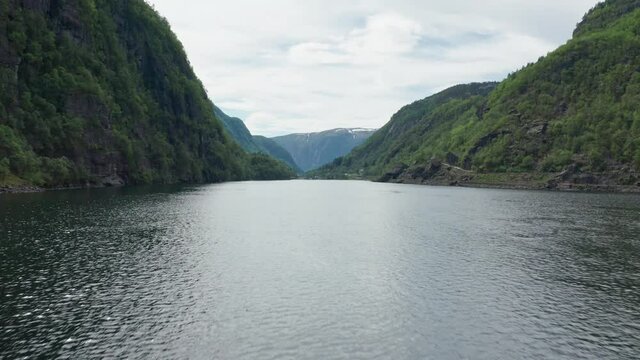 Dalevaagen between Dalekvam and Stanghelle close to great salmon river Daleriver and tunnel Dalevaagstunnel at road E16