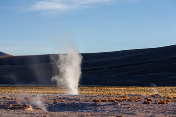 Geyser field in Volcan Isluga National Park, Chile
