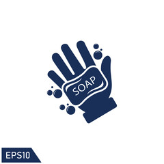 soap icon hand wash symbol simple design element