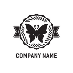 Vector butterfly logo design vintage template