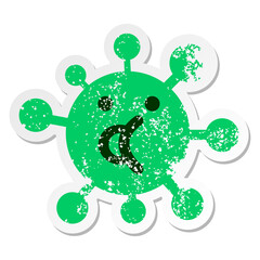 simple talking virus distressed sticker