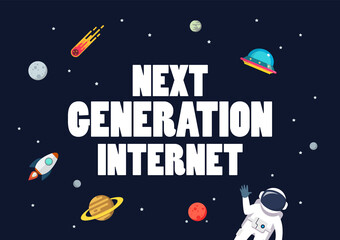 Fototapeta premium Next generation internet with space background