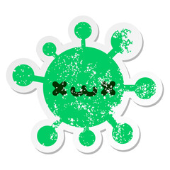 cute cross eye animal virus distressed sticker