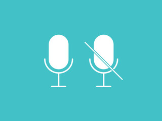 Mic, microphone SVG icon. Mute and unmute icons for website and mobile applications.