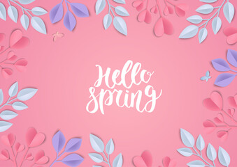 Spring sale banner with flowers. Banner perfect for promotions, magazines, advertising, web sites. Vector illustration.