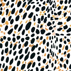 Abstract modern leopard seamless pattern. Animals trendy background. Black and white and yellow illustration for print, card, postcard, fabric, textile. Modern ornament of stylized skin.