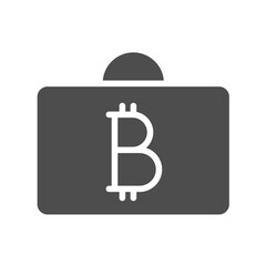 bitcoin digital money silhouette vector icon isolated on white. bitcoin cryptocurrency icon for web, mobile apps, ui design and print