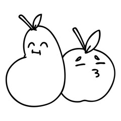 happy apple and pear couple