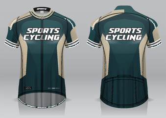 Cycling jersey, front and back view, sporty design is easy to print on fabrics and textiles