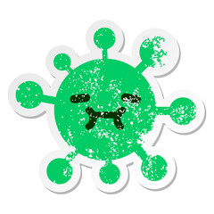 tired virus distressed sticker