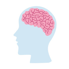 profile with brain
