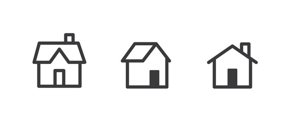 House vector icon collection. Home linear pictogram set.