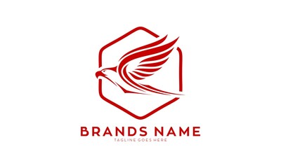 Red eagle polygon vector logo