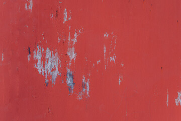 Red texture of metal sheet.Texture of the peeling paint on the sheet iron.