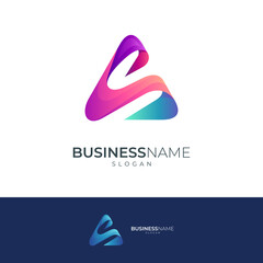 Vector logo of letters A and S with colorful gradient concept