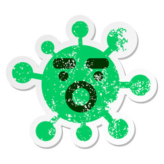 shocked annoyed virus distressed sticker