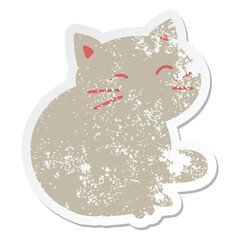 cat sitting grunge sticker