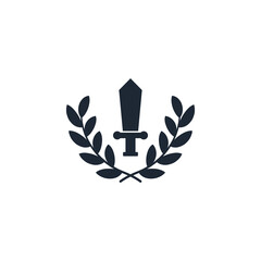 Fototapeta na wymiar sword icon warrior symbol logo template