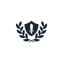 sword icon warrior symbol logo template