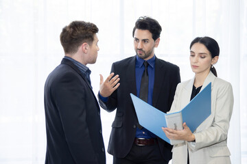 Businesspeople Have a Meeting ,Discussing and Brainstorming About Their Works In a Modern Office