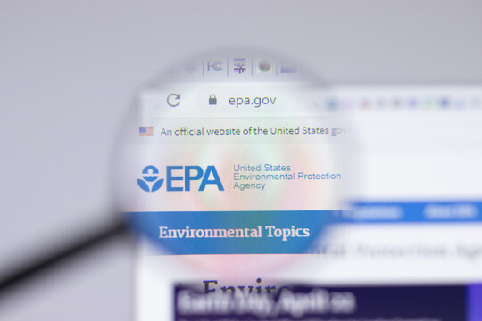 New York, USA - 26 April 2021: United States Environmental Protection Agency EPA logo close-up on website page, Illustrative Editorial.