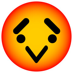 simple worried bird face circle
